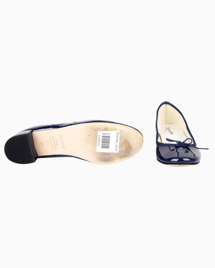 Sapatilha Repetto Original Camille Verniz Azul Marinho Feminina