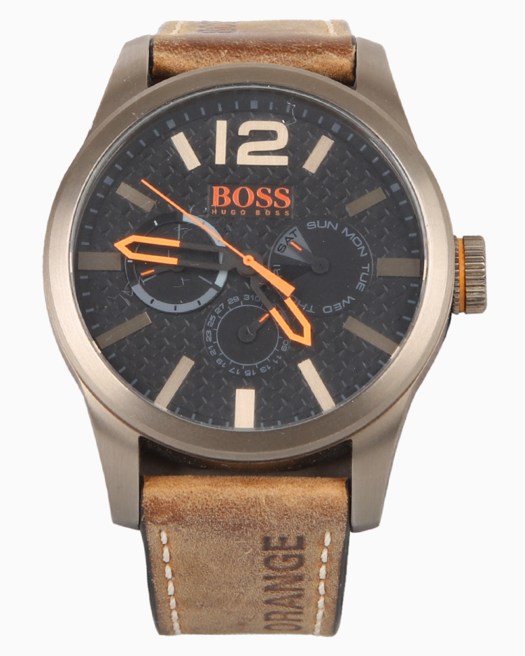 Relógio Hugo Boss Original Couro Marrom Masculino