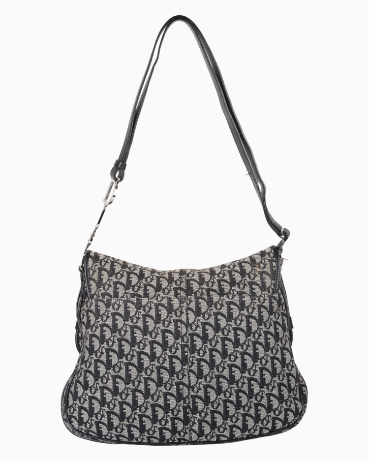 Bolsa Dior Original Vintage Flap Messenger Diorissimo Azul Marinho