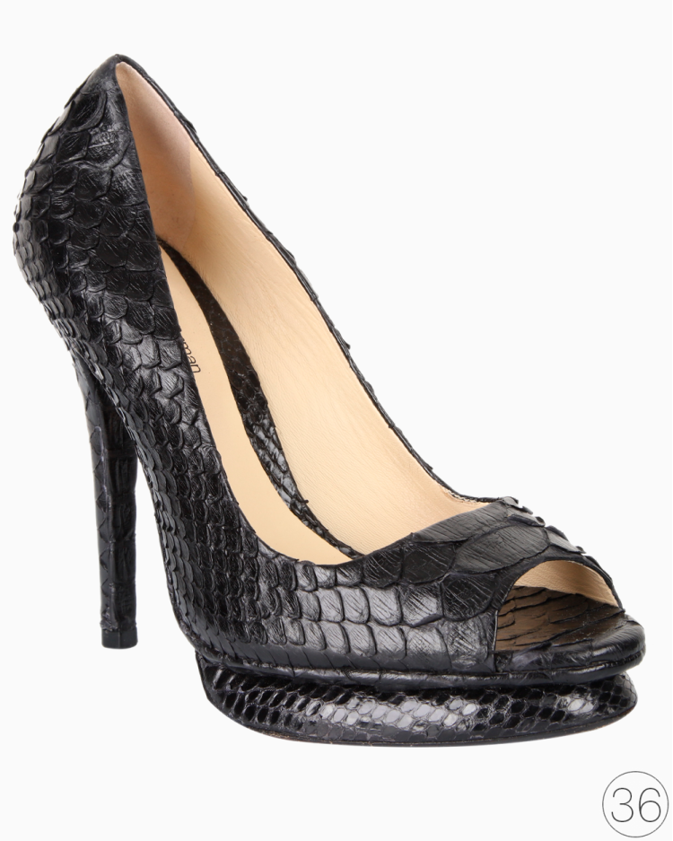Escarpins Alexandre Birman Bordeaux - Talons 11,5 Cm - Bout Pointu Python - Taille US 7 - Occasion Excellente