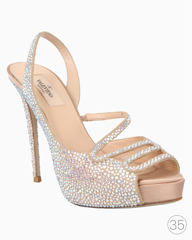 Sapato Valentino Original Cristais Nude Feminino