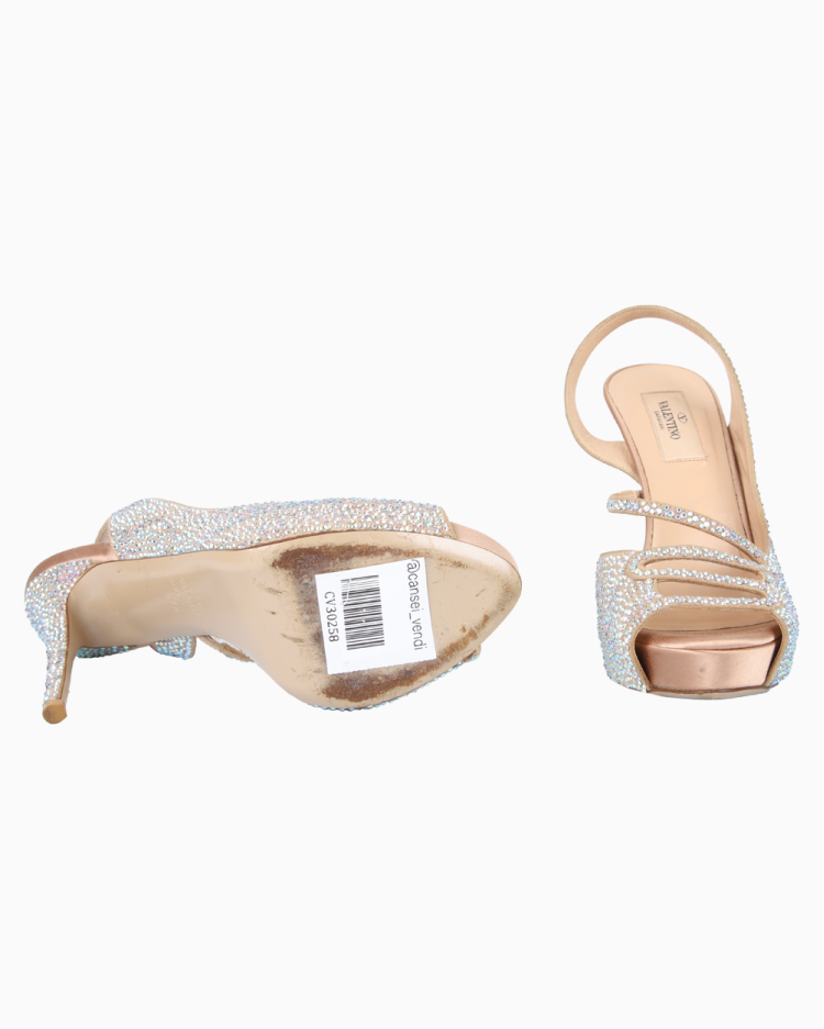 Sapato Valentino Original Cristais Nude Feminino