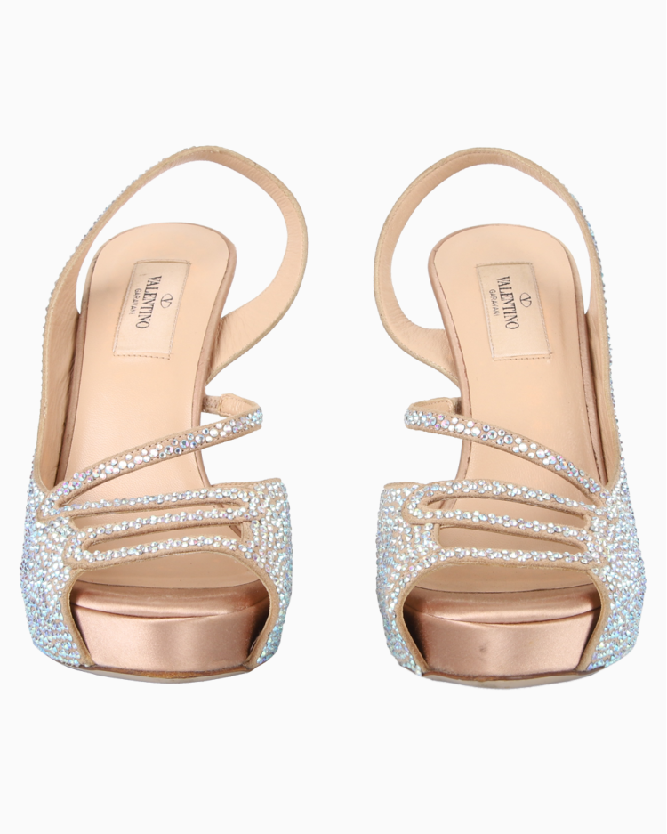 Sapato Valentino Original Cristais Nude Feminino