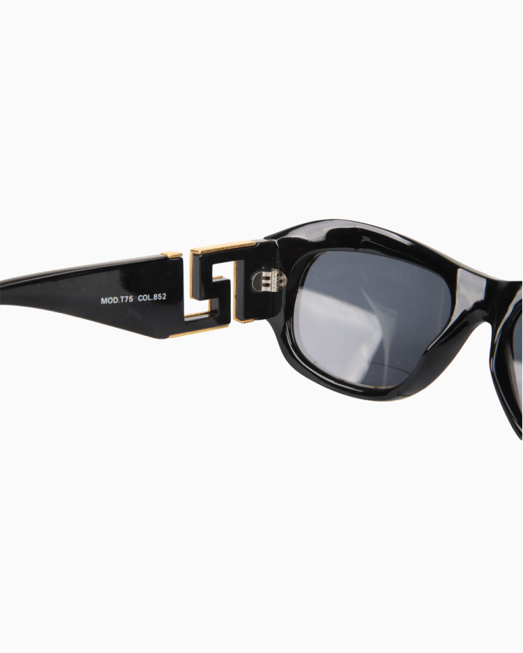 Óculos De Sol Gianni Versace Original MOD. T75 Vintage Preto Feminino