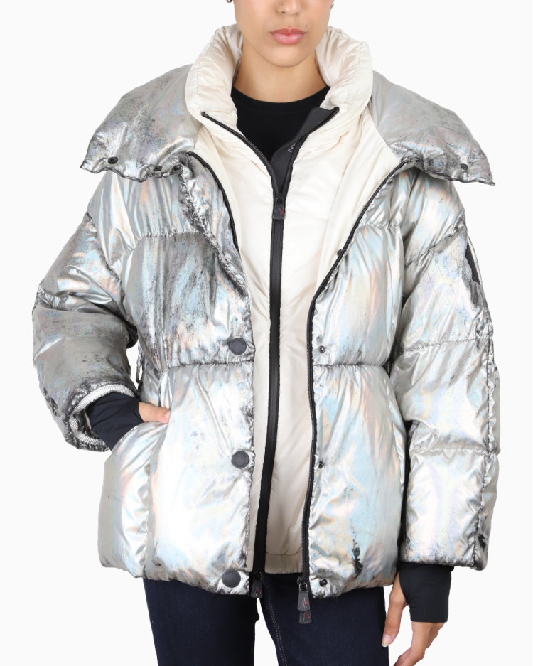 Jaqueta Moncler Original Grenoble Ollignan Prata Feminina