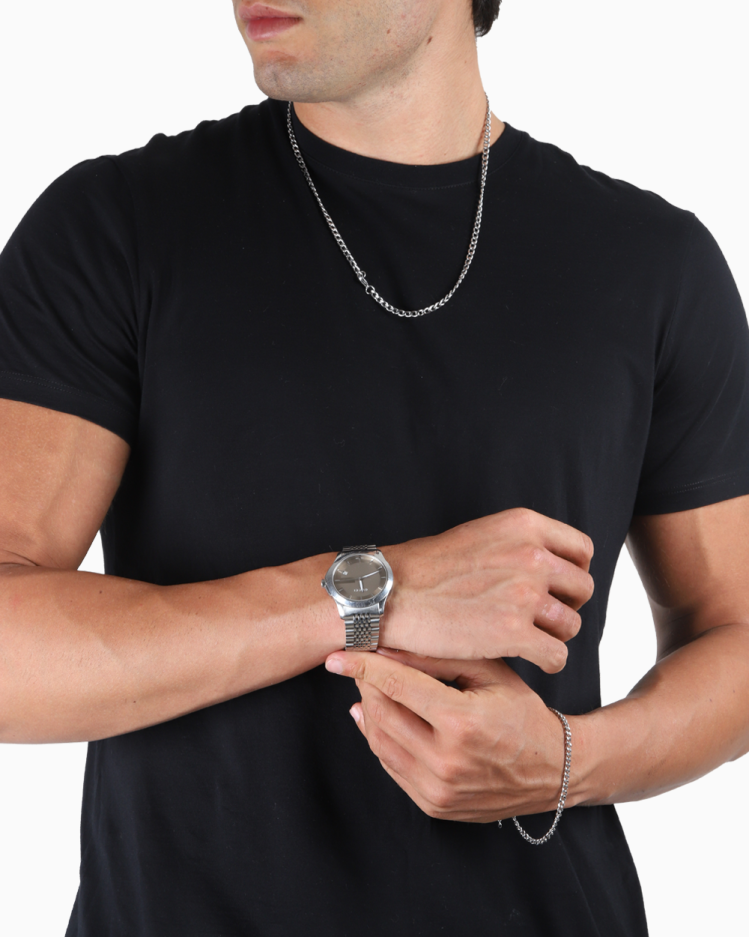 Relógio Gucci Original G-Timeless 126.4 Prateado Masculino