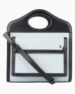 Bolsa Burberry Mini Pocket Canvas Bicolor