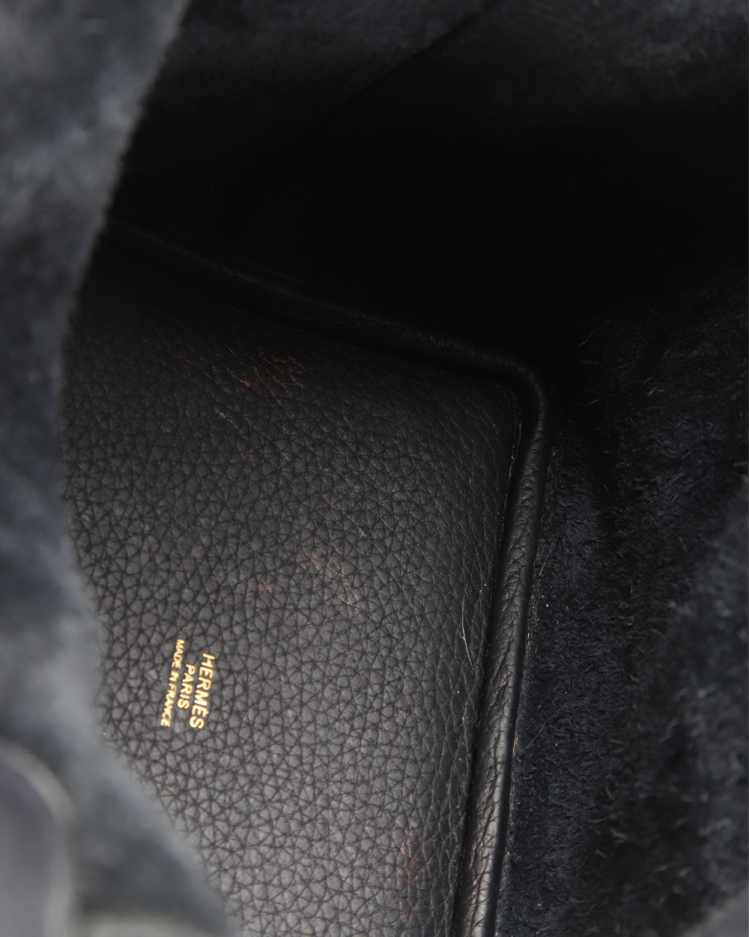 Bolsa Hermès Original Picotin Lock 18 Clemence Azul Marinho Feminina