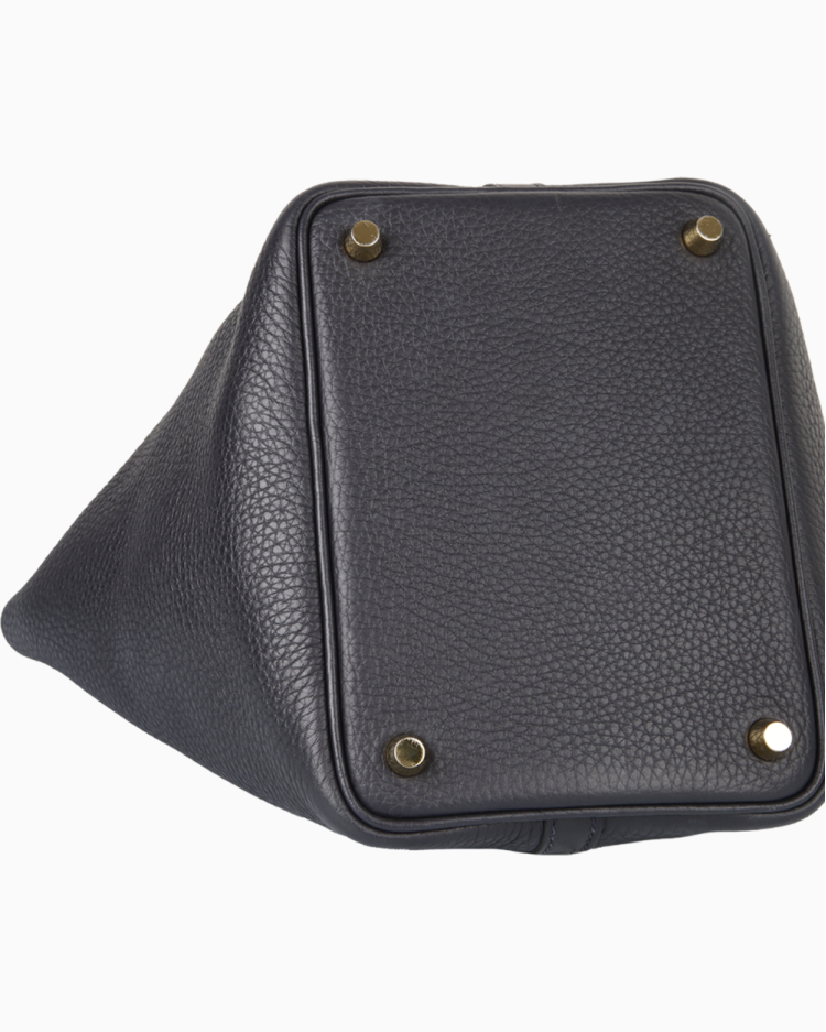 Bolsa Hermès Original Picotin Lock 18 Clemence Azul Marinho Feminina