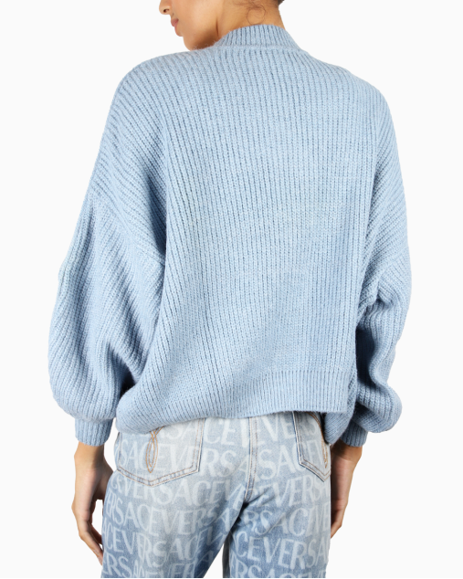 【carol】 Conjunto Carol Bassi Original Tricot Margaridas Azul Feminina