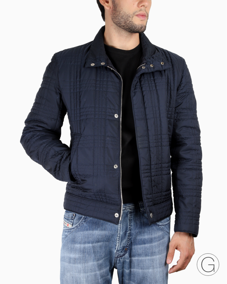Jaqueta Miu Miu Original Nylon Matelassê Azul Marinho Masculina