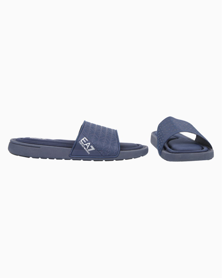 Slide Emporio Armani Original Monogram Azul Marinho Masculino