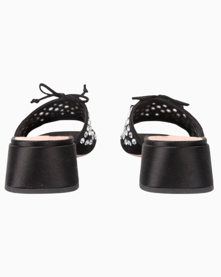 Tamanco Miu Miu Original Ciabatte Strass Perforated Preto Feminino