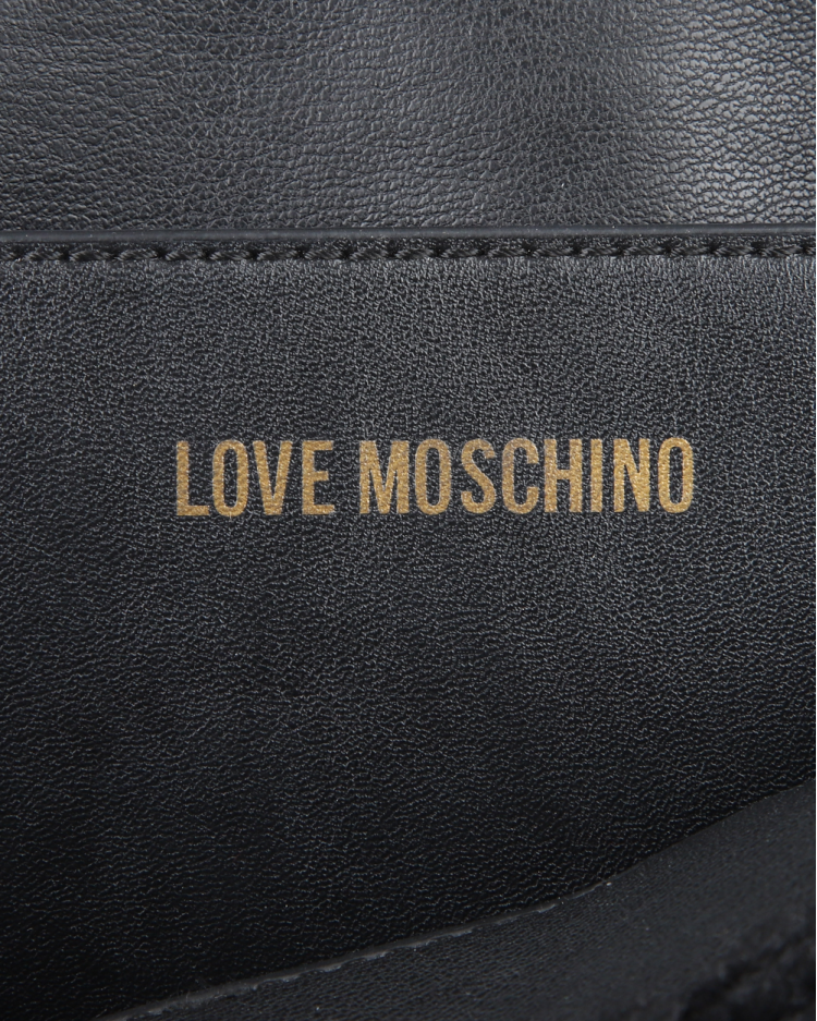 Bolsa Love Moschino Original Velvet Flap Preta Feminina