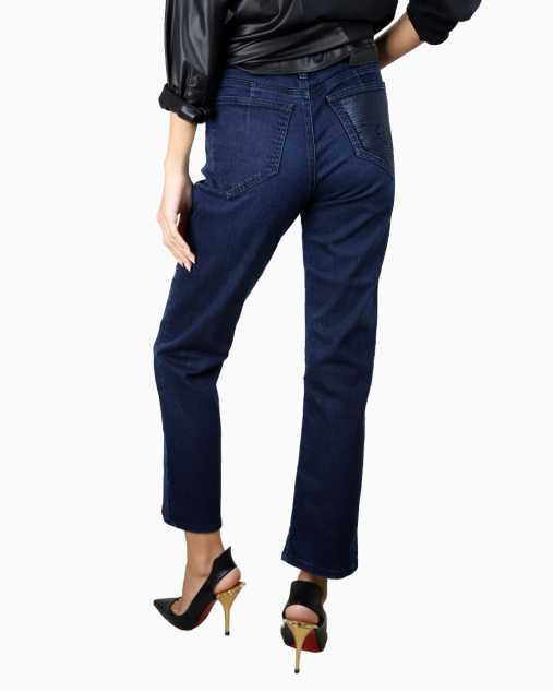 Calça Empório Armani Original Reta Jeans Azul Feminina