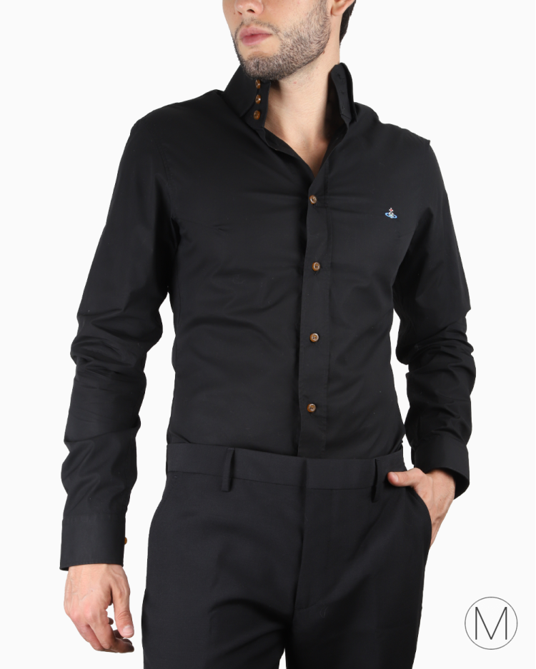 Camisa Vivienne Westwood Original Bordado Preta Masculina