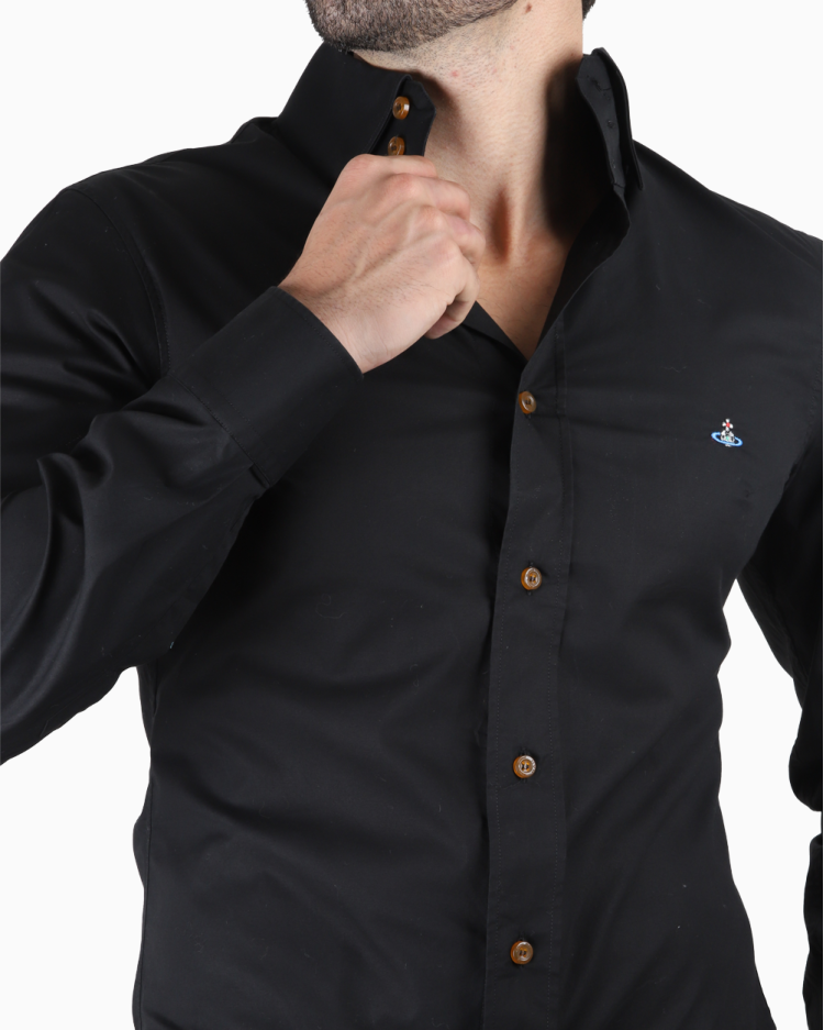 Camisa Vivienne Westwood Original Bordado Preta Masculina