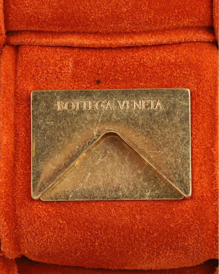 Bolsa Bottega Veneta Original Cassette Chain Camurça Laranja