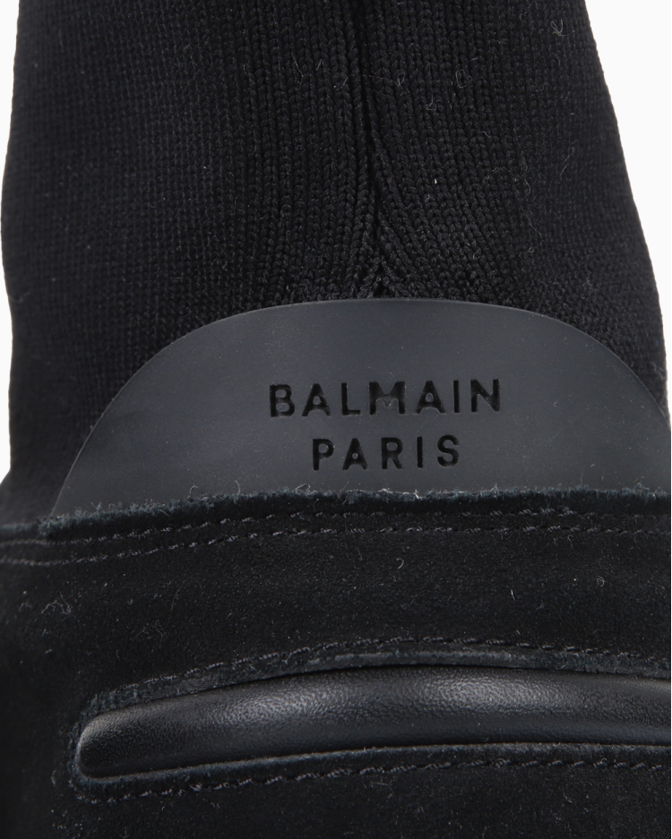 Tênis Balmain Original B-Bold Stretch Knit Cano Alto Preto Masculino