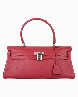 Bolsa Hermès Clemence Kelly 40 Shoulder Magenta