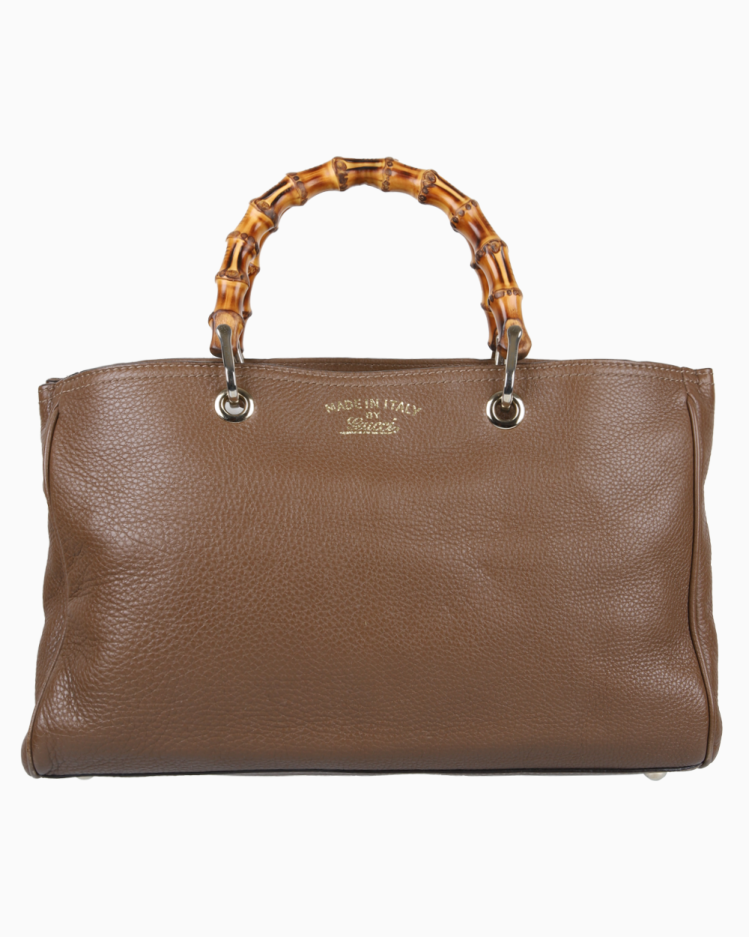Bolsa Gucci Original Bamboo Shopper Média Tote Marrom Feminina