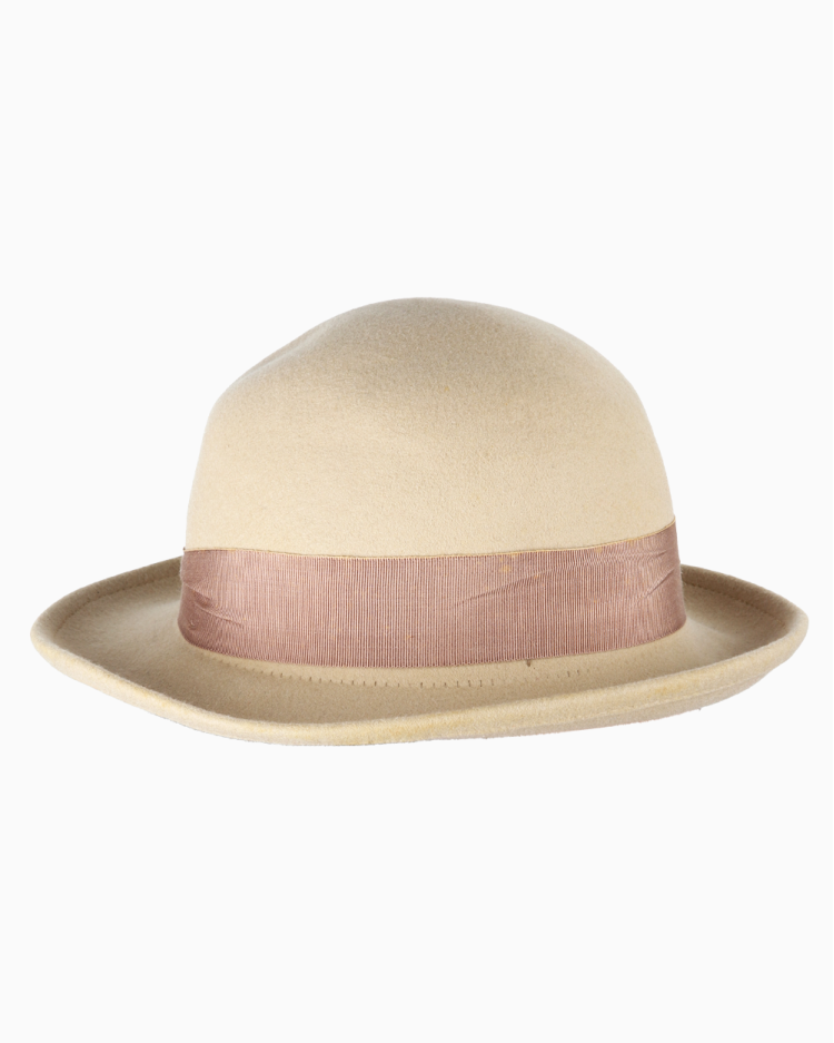 Chapéu Prada Original Vintage Lã Bege Feminino