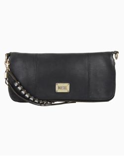 Bolsa Diesel Vintage Flap Couro Preta