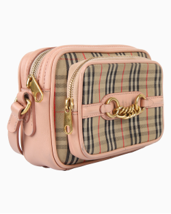 Bolsa Burberry 1983 Knight Check Link Camera Rosa