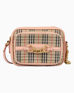 Bolsa Burberry 1983 Knight Check Link Camera Rosa