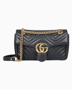 Bolsa Gucci GG Marmont Pequena Preta