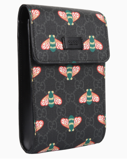 Bolsa Para Celular Gucci Bee Canvas GG Supreme Preta