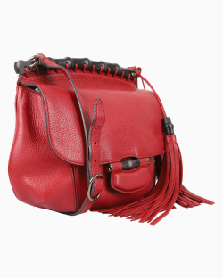 Bolsa Gucci Nouveau Fringe Small Couro Vermelha