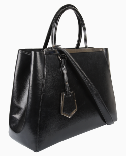 Bolsa Fendi 2Jours Tote Média Verniz Preta