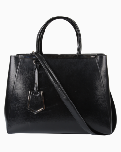 Bolsa Fendi 2Jours Tote Média Verniz Preta