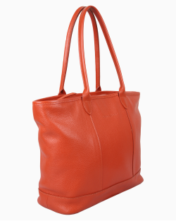 Bolsa Longchamp Tote Couro Laranja