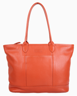 Bolsa Longchamp Tote Couro Laranja