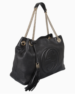 Bolsa Gucci Soho Chain Tote Preta