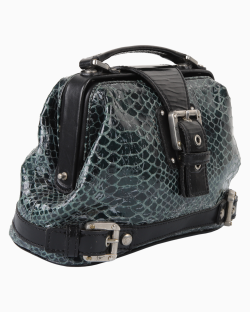 Bolsa Giuseppe Zanotti Top Handle Buckle Python Verde
