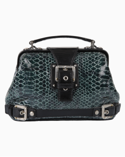 Bolsa Giuseppe Zanotti Top Handle Buckle Python Verde