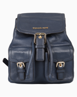 Mochila Michael Kors Pequena Couro Azul Marinho