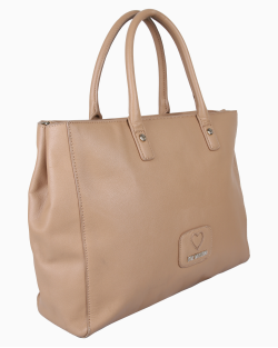 Bolsa Love Moschino Tote Pom Pom Bege