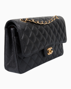 Bolsa Chanel Caviar Classic Double Flap Preta
