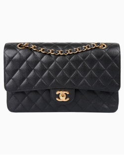 Bolsa Chanel Caviar Classic Double Flap Preta