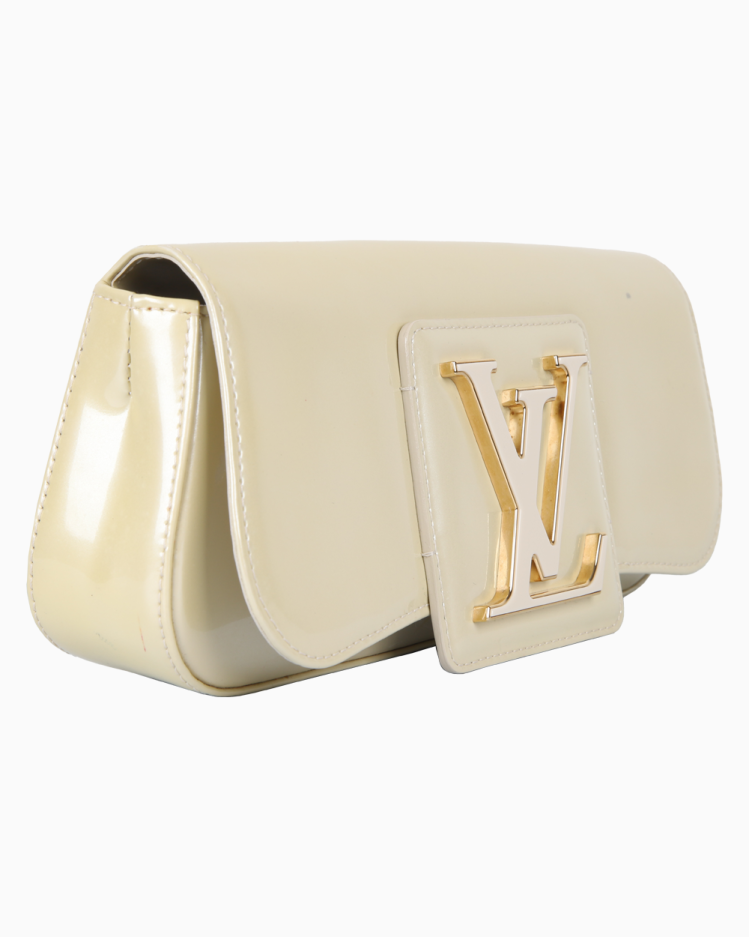 Clutch Louis Vuitton Original SoBe Envernizada Dourada Feminina