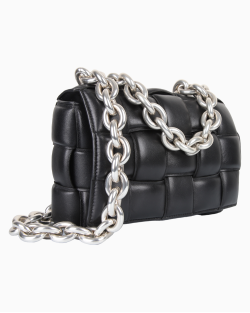 Bolsa Bottega Veneta Cassette Chain Preta