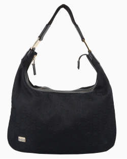 Bolsa Gucci Vintage Horsebit Canvas GG Preta