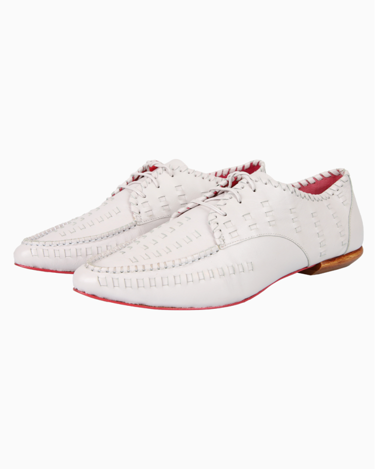 ●BENFLOWZ Sapato Zeferino Original Oxford Trama Cinza Feminino