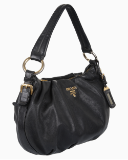 Bolsa Prada Vitello Daino Hobo Preta
