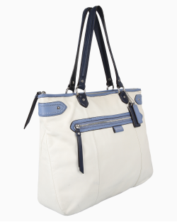 Bolsa Coach Tote Couro Bicolor