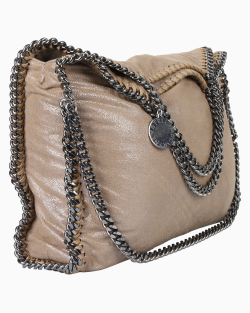 Bolsa Stella McCartney Falabella Fold-Over Tote Bege